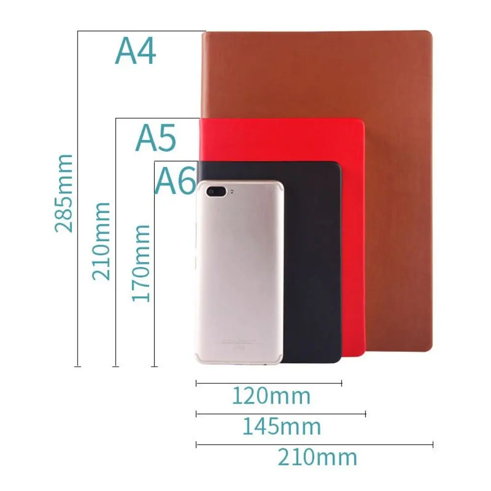 Quaderno per schizzi A4/A5/A6 Pagine interne vuote super spesse Scrittura Blocco note vuoto Copertina morbida in pelle PU 330 fogli Diario Diario Notebook
