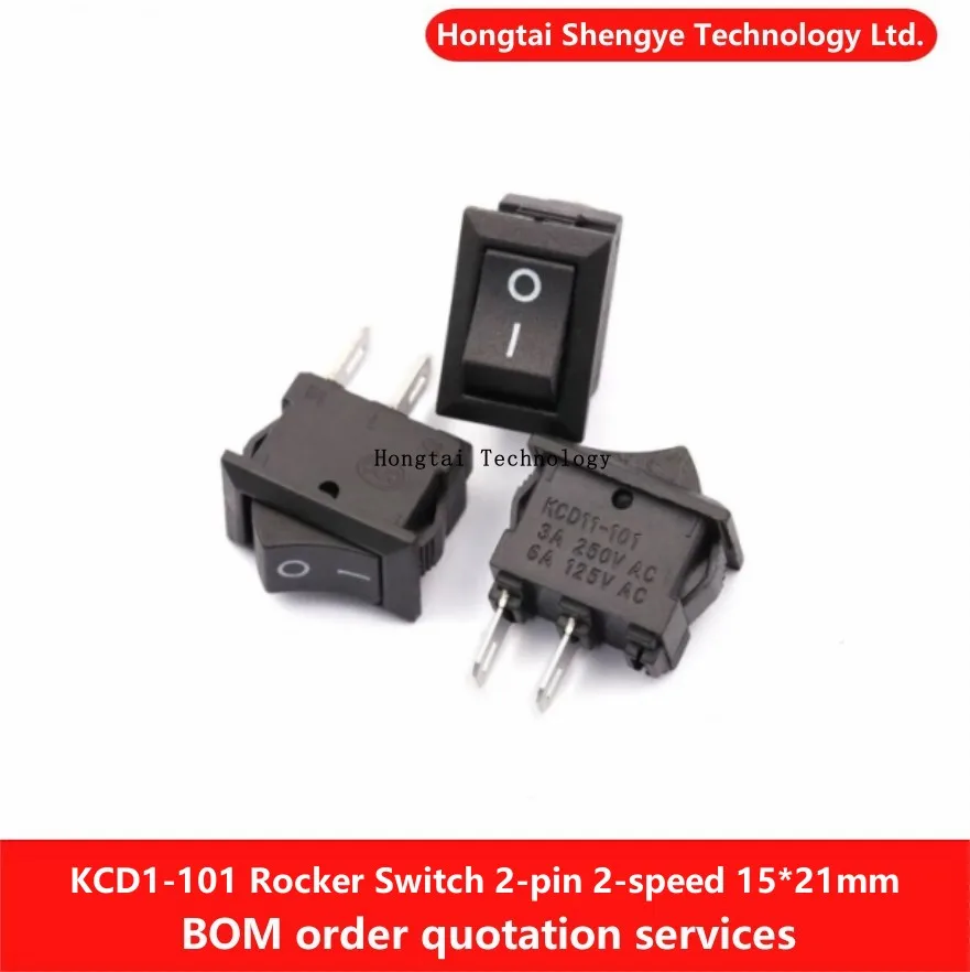 

KCD1-101 Boat Rocker Switch 2-Pin 2-Speed One On One off 15*21mm Black Red White