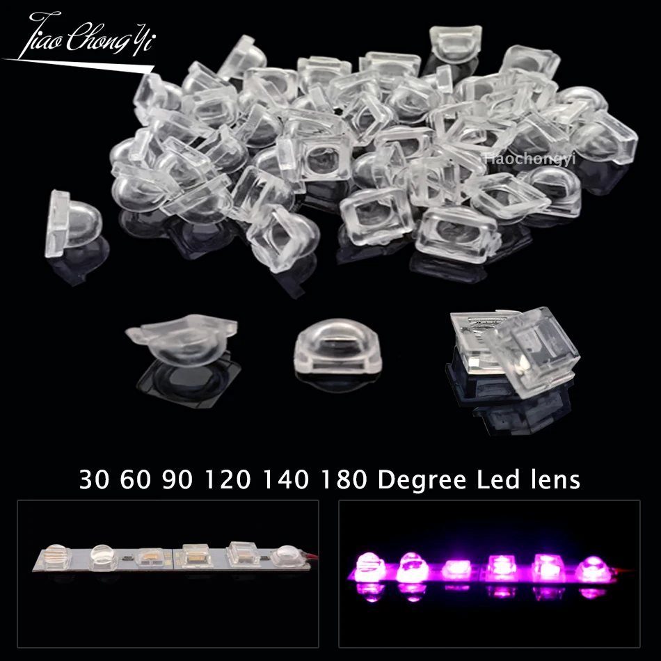 

1000PCS 5050 LED Lens 30 60 90 120 140 180 Degree Convex Optical Lens For 5050 SMD WS2812 APA102 WS2811 SK6812 RGB LED stirp