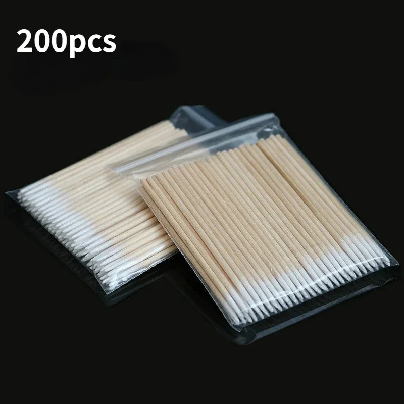 Nails Wood Swab Clean Sticks Bud Tip, Manicure Detalhe Corrector, removedor de esmalte, cabeça de algodão de madeira, Art Tool, 100 pcs, 200 pcs, 300pcs