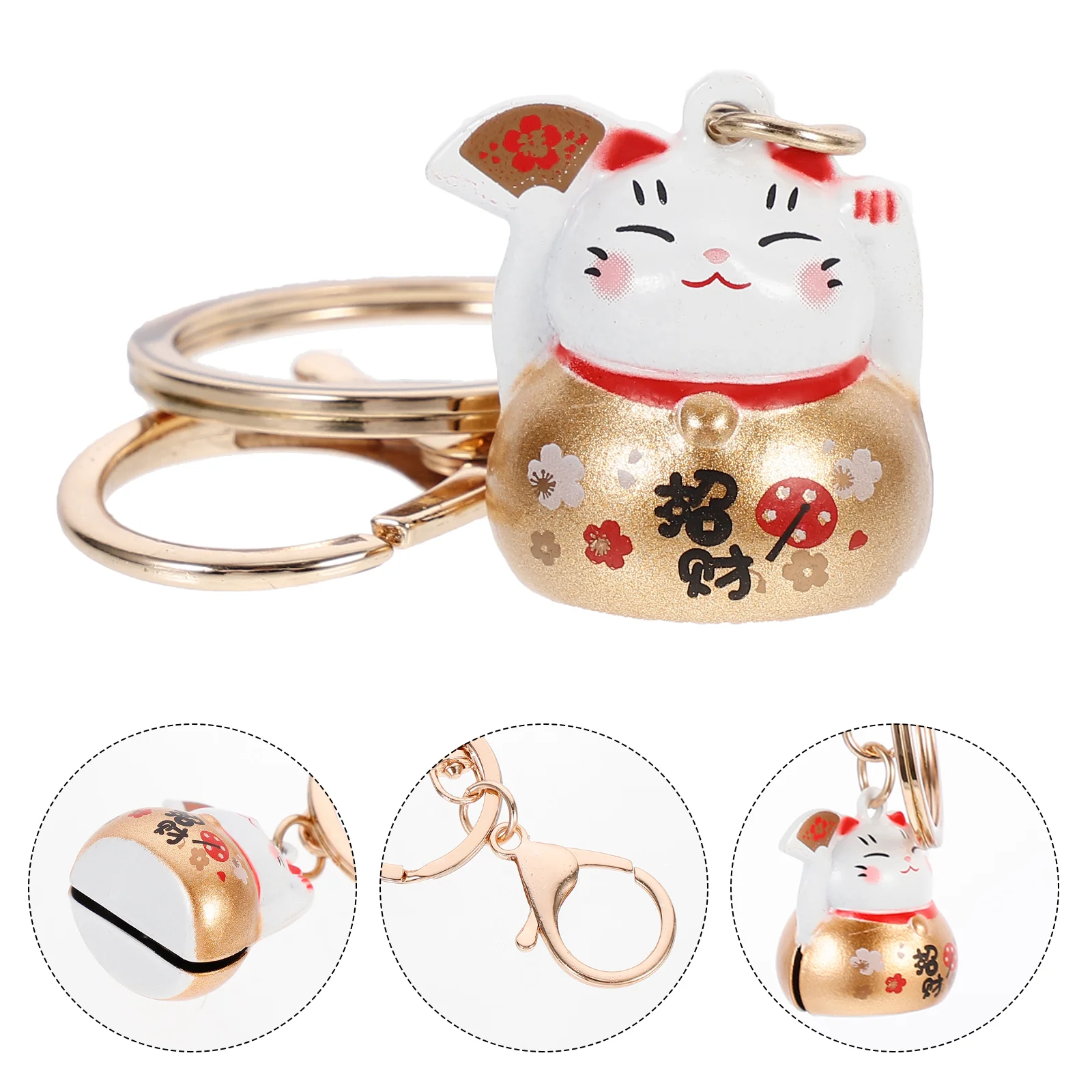 Cat Animal Ornament Key Chain Fortune Keychain Pendants Miss Handbag Charms Japanese Decor