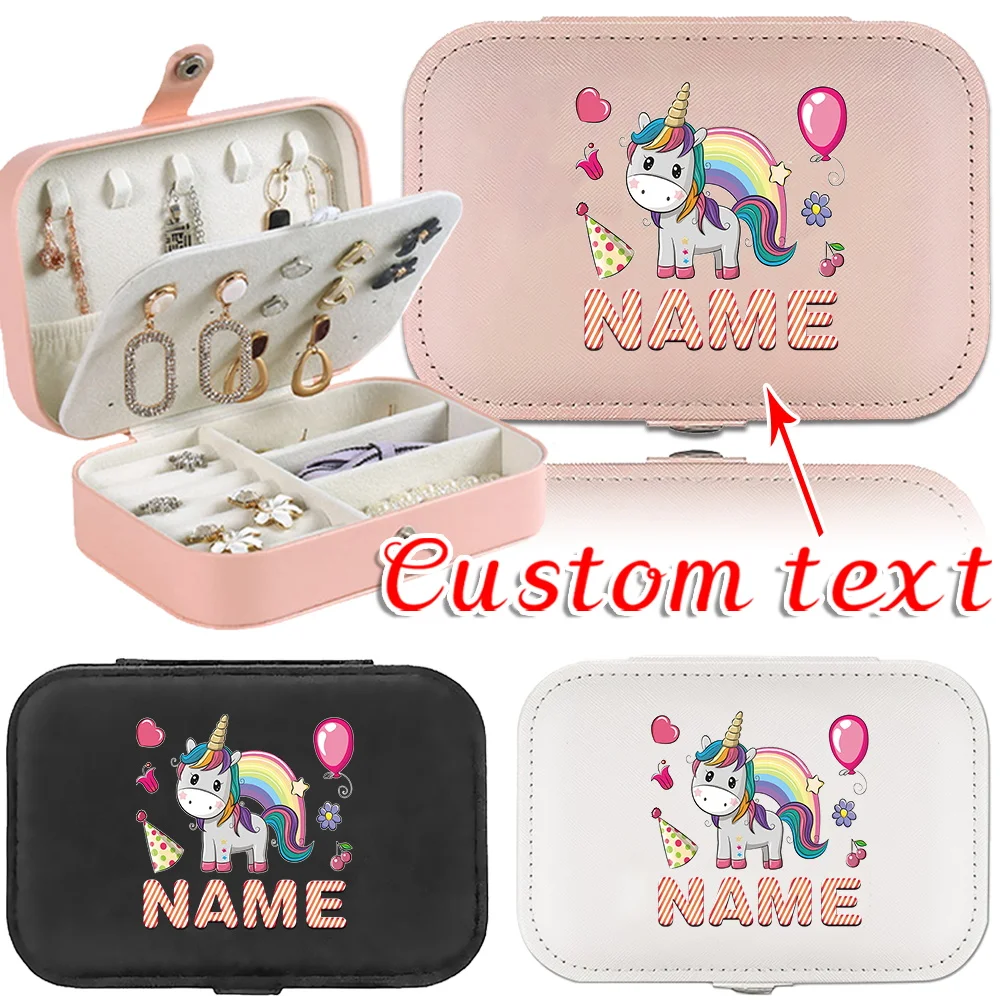 

Customizable Name Jewelry Box Portable Large Capacity Travel Jewelry Storage Double Layer Storage Box Customized Product