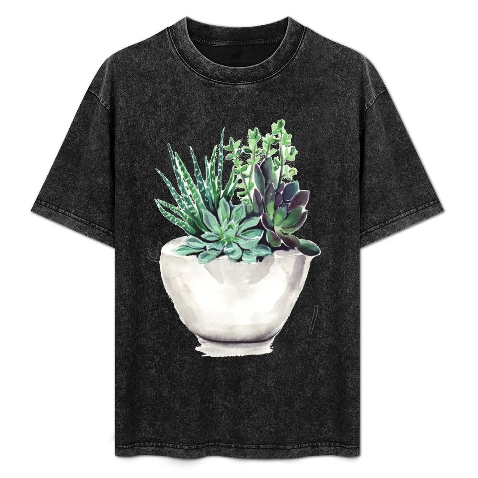 Succulents T-Shirt Plus Size Quick Dry Sports Tee