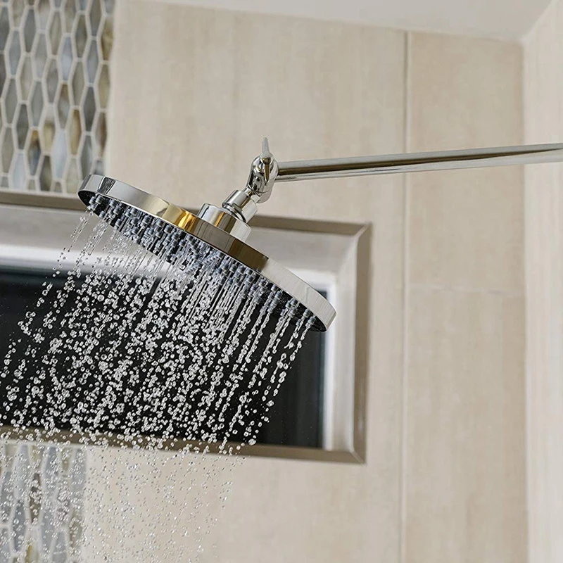 Adjustable Shower Arm Extension By, Brass Shower Head Extension Arm with High Polished Chrome 11+ Inch-A51M