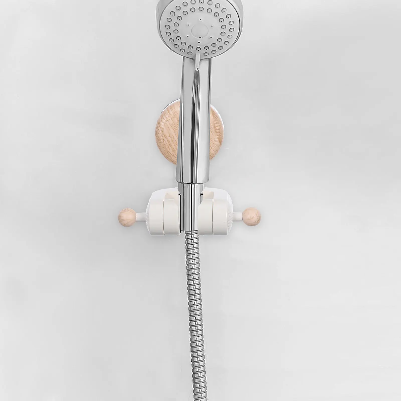 Universal Adjustable Wall Mounted Shower Head Holder No-Drill Handheld Showerhead Bracket Height Angle Adjustable Bathroom Mount