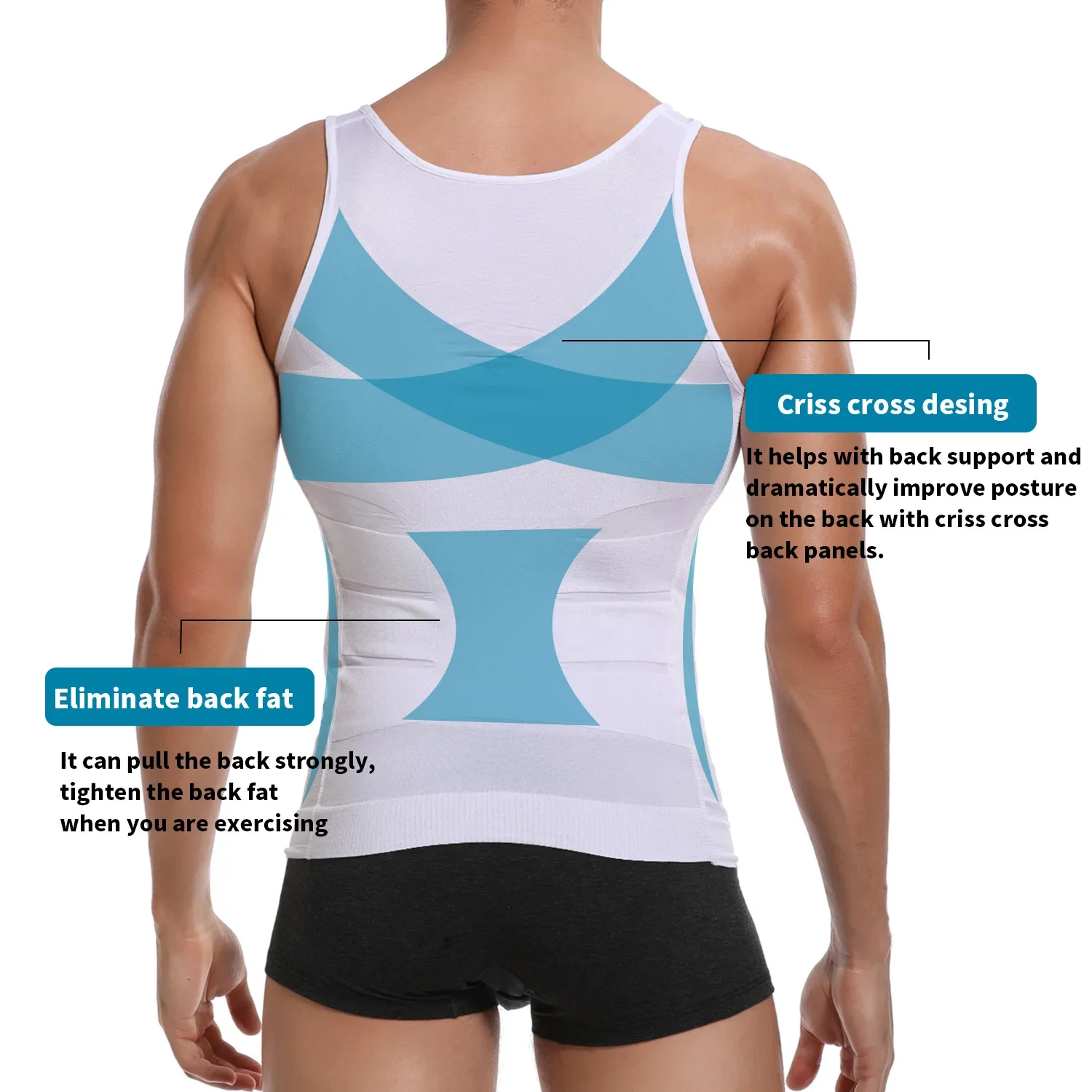 Men Slimming Body Shapewear Vest Shirt Compression Abdomen Tummy Belly Control Slimming Waist Cincher Underwear Sports Vest