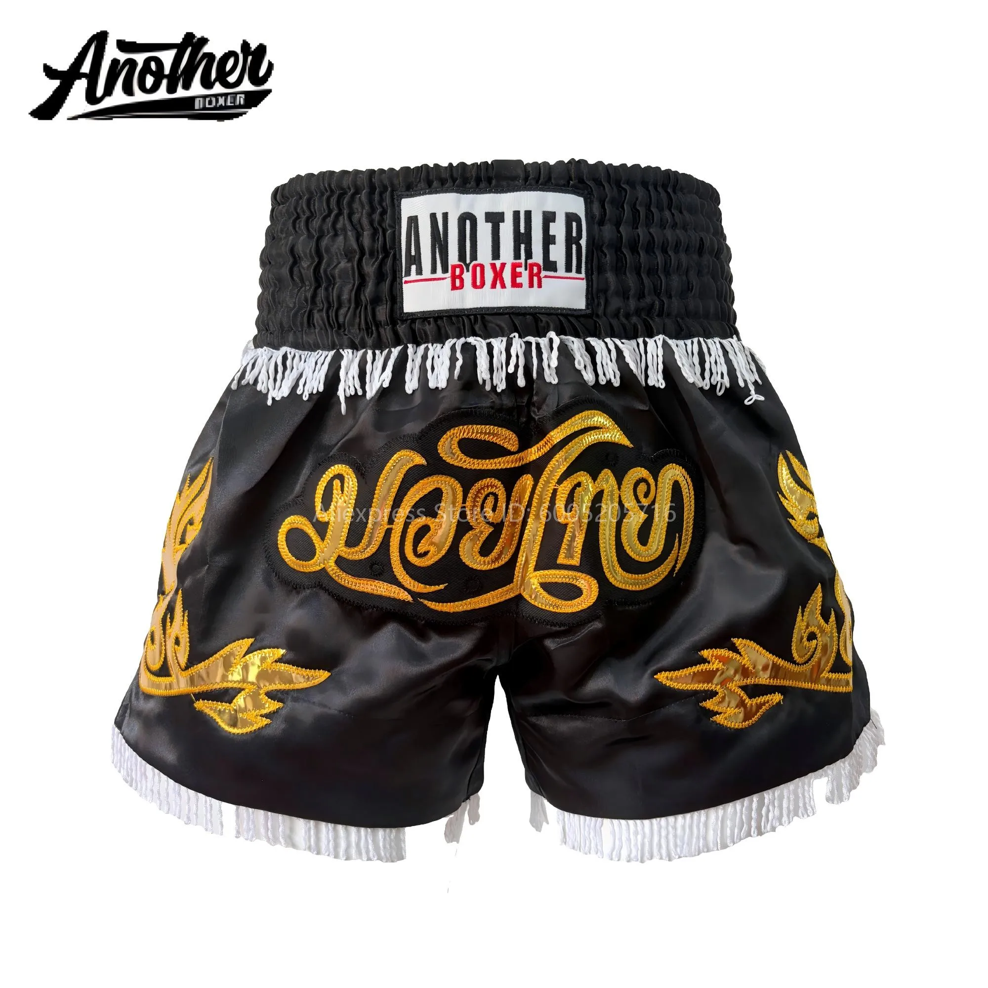 Retro Thai Style Muay Thai Shorts Satin Boxing Trunks Elastic Waist BJJ MMA Sparring Training Competition Workout Sportswear