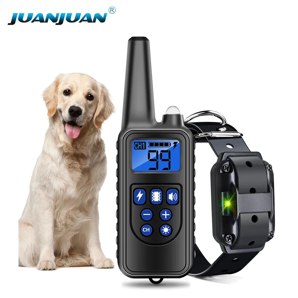 

Waterproof Rechargeable Anti Bark Electronic Remote Control 800m Dog Training Collar With Nylon Rope