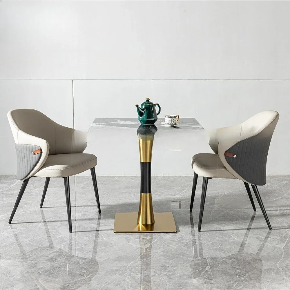 Light luxury microcrystalline stone negotiation table and chair combination square advanced business lounge exhibition hall