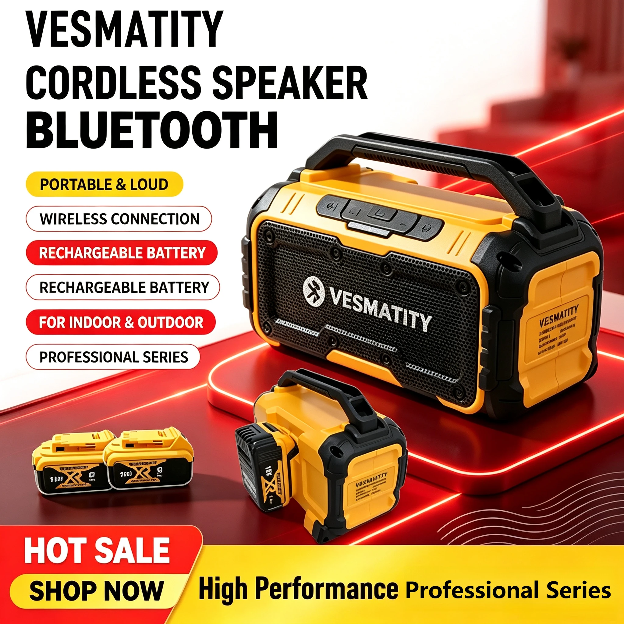 Waterproof Portable Bluetooth Speaker Compatible Subwoofer Outdoor Construction Site Loudspeaker Stereo Surround 100% Original