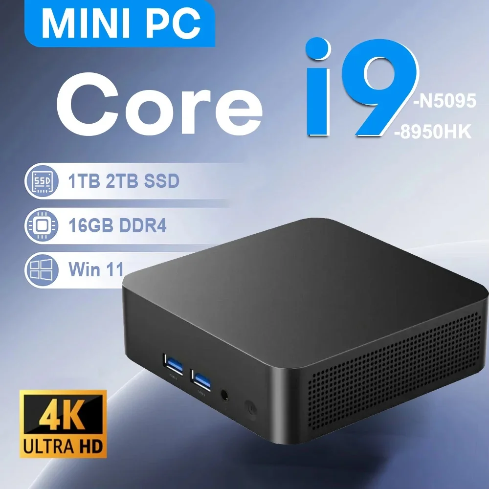 كمبيوتر صغير جديد يعمل بنظام التشغيل Windows 11 Pro Core i9 8950HK 16GB RAM 1 تيرا بايت SSD كمبيوتر ألعاب محمول TypeC 4K 60 هرتز ألعاب كمبيوتر مكتبي صغير