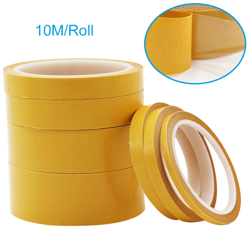 

1PCS PET Double Sided Super Sticky Adhesive Tape Heat Resistant 0.05mm Thick Transparent PET Strong Double-sided Tape 10M/Roll