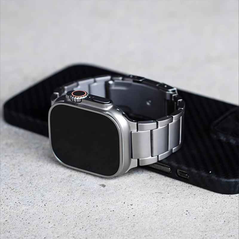 Luxury Titanium Alloy Band For Apple Watch Ultra 2 10 9 8 7 6 5 Metal Bracelet Strap For iWatch 38mm 40 41mm 42mm 45mm 46mm 49mm