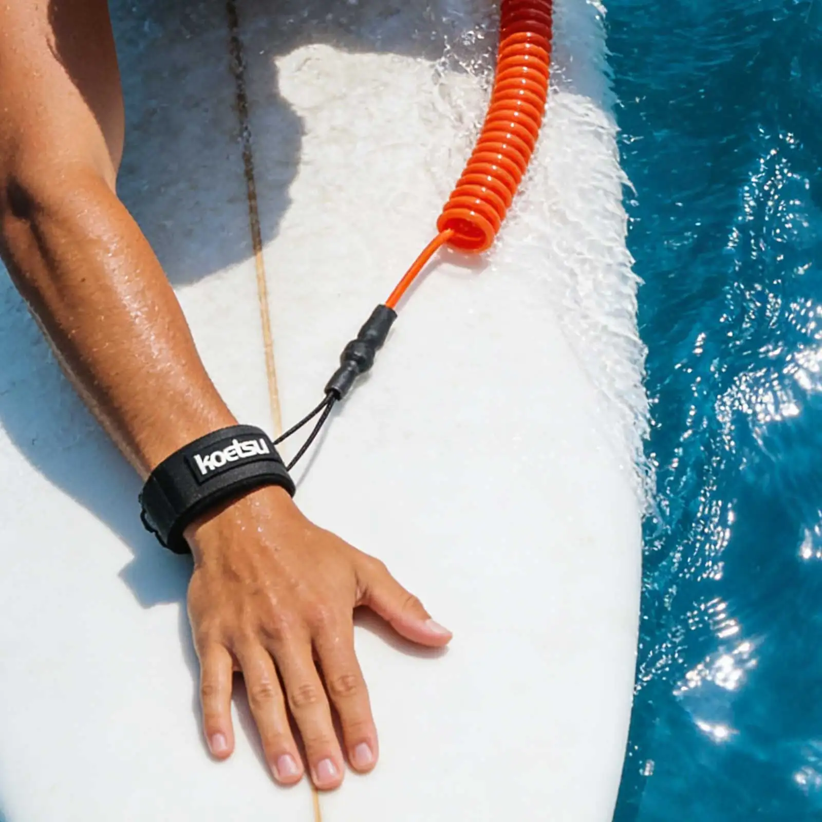 Coiled Bodyboarding Leash TPU Material Strong Cord Stand UP Paddle Board Leg Rope Elastic Stretchable for Small-Medium Waves