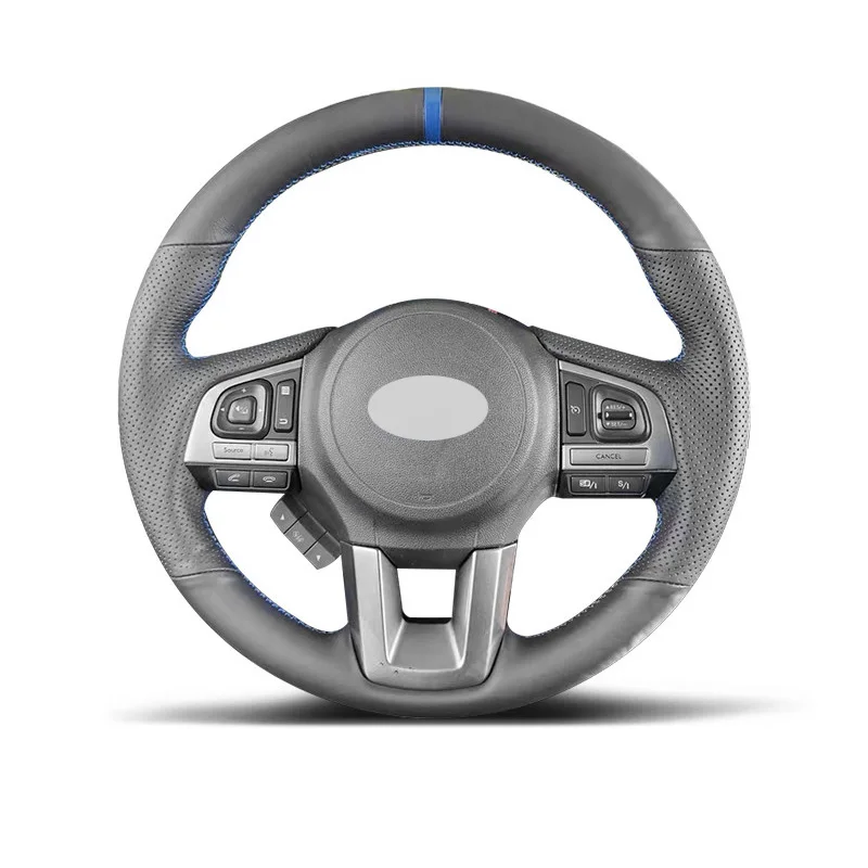 Genuine Leather Suede Steering Wheel Cover Wrap Blue Thread Car Accessoires Specifically for SUBARU LEGACY OUTBACK XV FORESTER