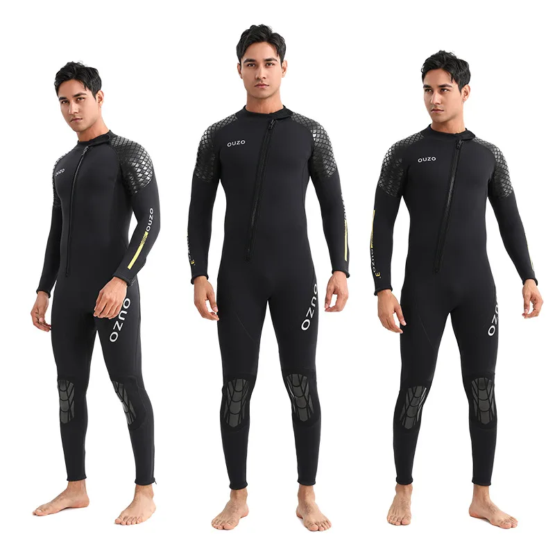 

OUZO 3mm Long Sleeve One-piece Wetsuit Thickened Warm Surfing Winter Swimming Fishing and Hunting Floating Diving Mother Suit