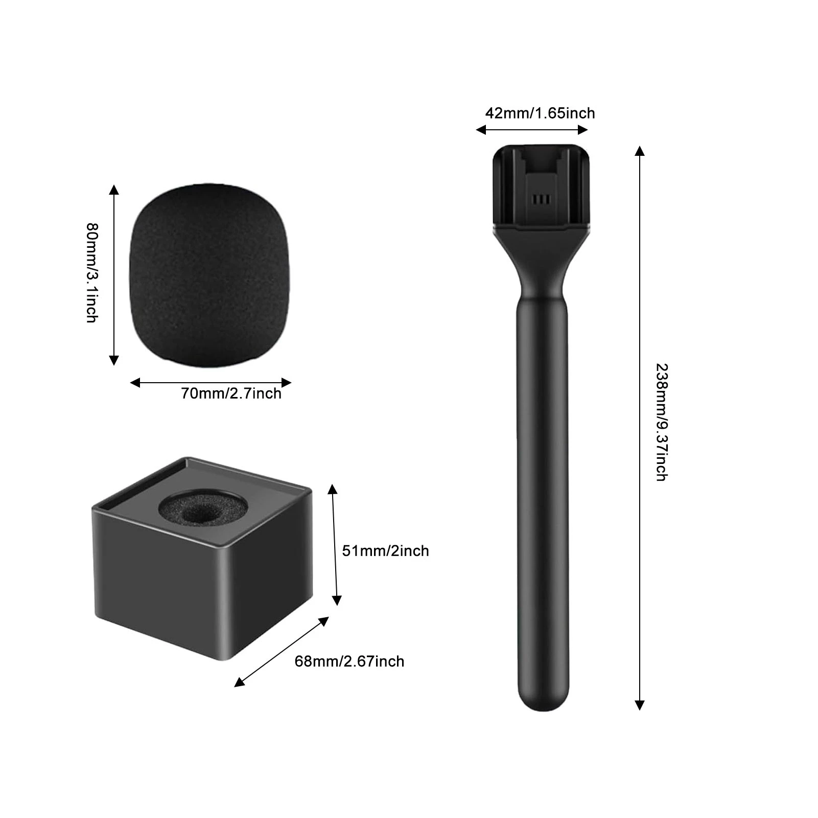 Professionele handmicrofoon 1/2 adapter voor Rode Wireless GO II Interview GO-houder met schuimvoorruit Cold Shoe Mount Vloggen