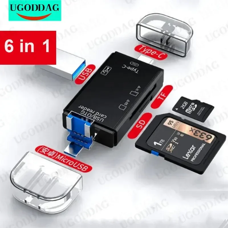 SD Card Reader USB C Card Reader USB 2.0 TF/Mirco SD Smart Memory Card Reader Type C OTG Flash Drive Cardreader Adapter