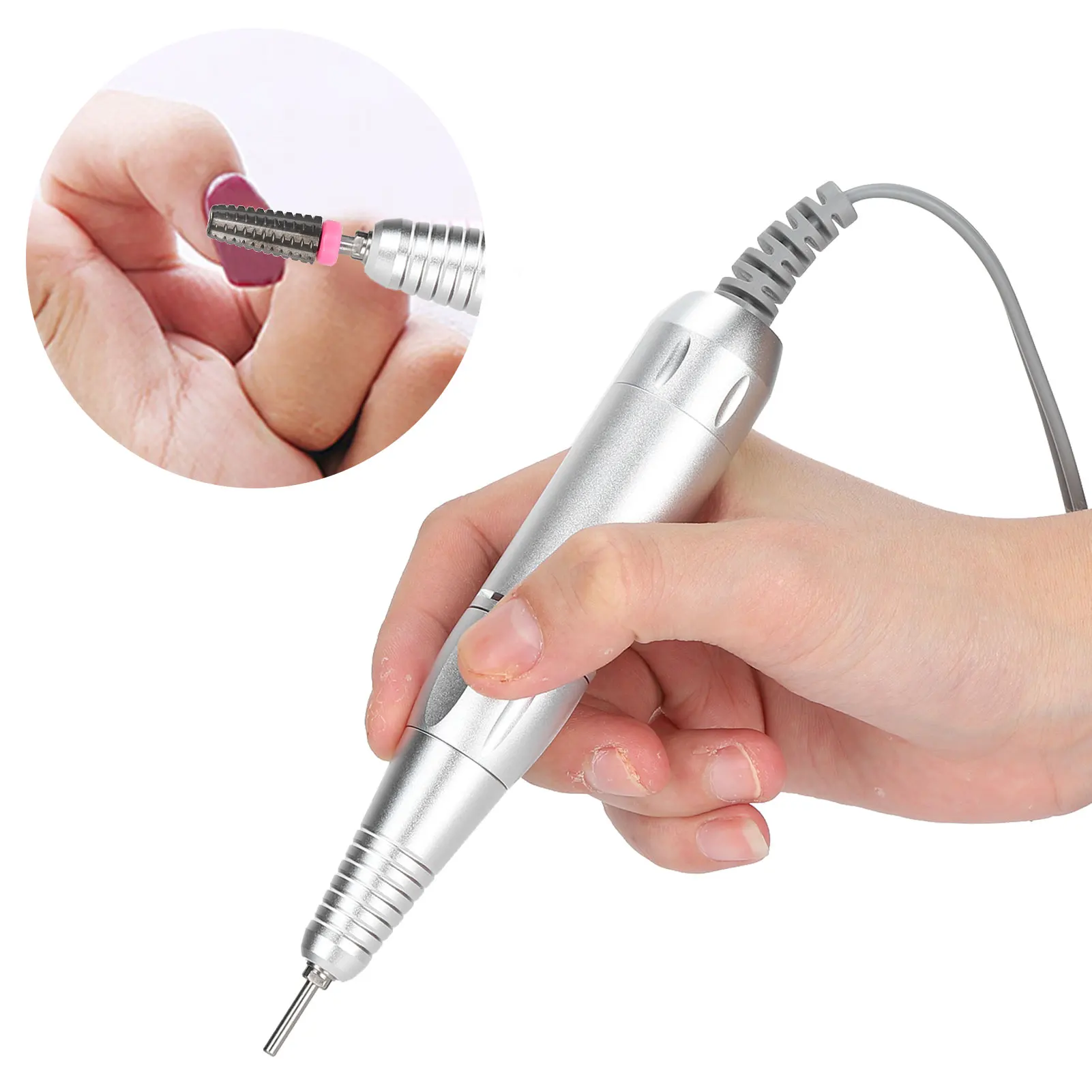 

Nail Polishing Machine Handle 12V Replacement Handle for Electric Nail Drill Machine 35000rpm Nail Polisher Grinder Handpiece