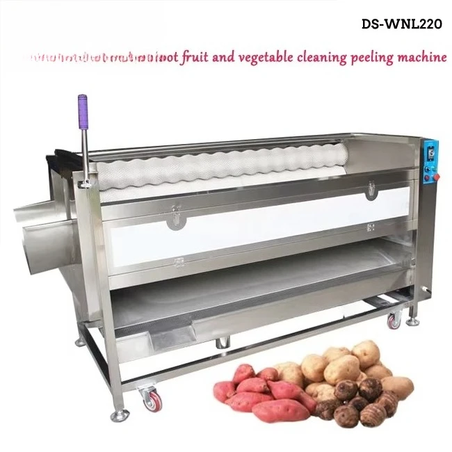Large Industrial Root Vege Peeling   Ginger Carrot Potato Peeling Washer Commercial Food Processing Equipment