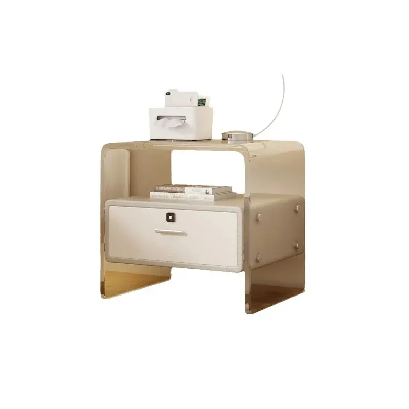 Bedside table solid wood modern simple multi-function with lock cream wind high value children's room edge small