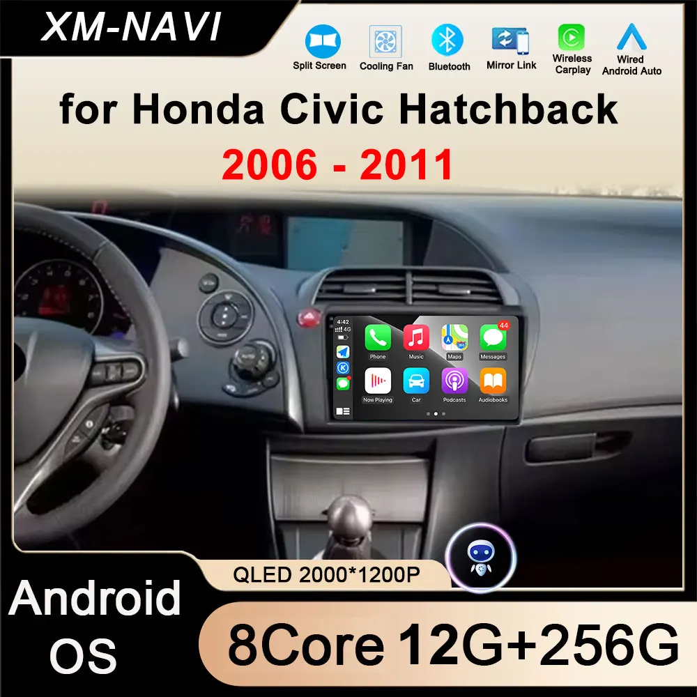 

Android 15 для Honda Civic Hatchback 2006-2011 LHD/RHD Автомобильный радиоприемник Стерео Мультимедийный видеоплеер Navi GPS QLED Экран WIFI