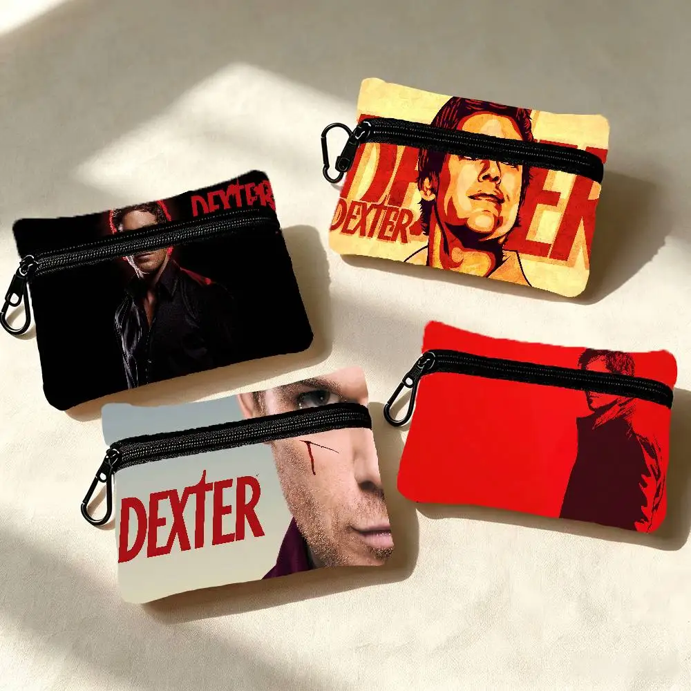 TV Drama Dexter Multifunctional Oxford Cloth Small Pouch With Hook Mini Coin Wallet Earbud Storage Bag