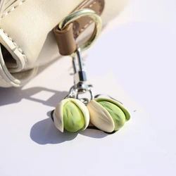 Creative Pistachios Shaped Key Rings Playful Pistachios Key Accessory Sturdy Keyrings Adornment for Office or Home