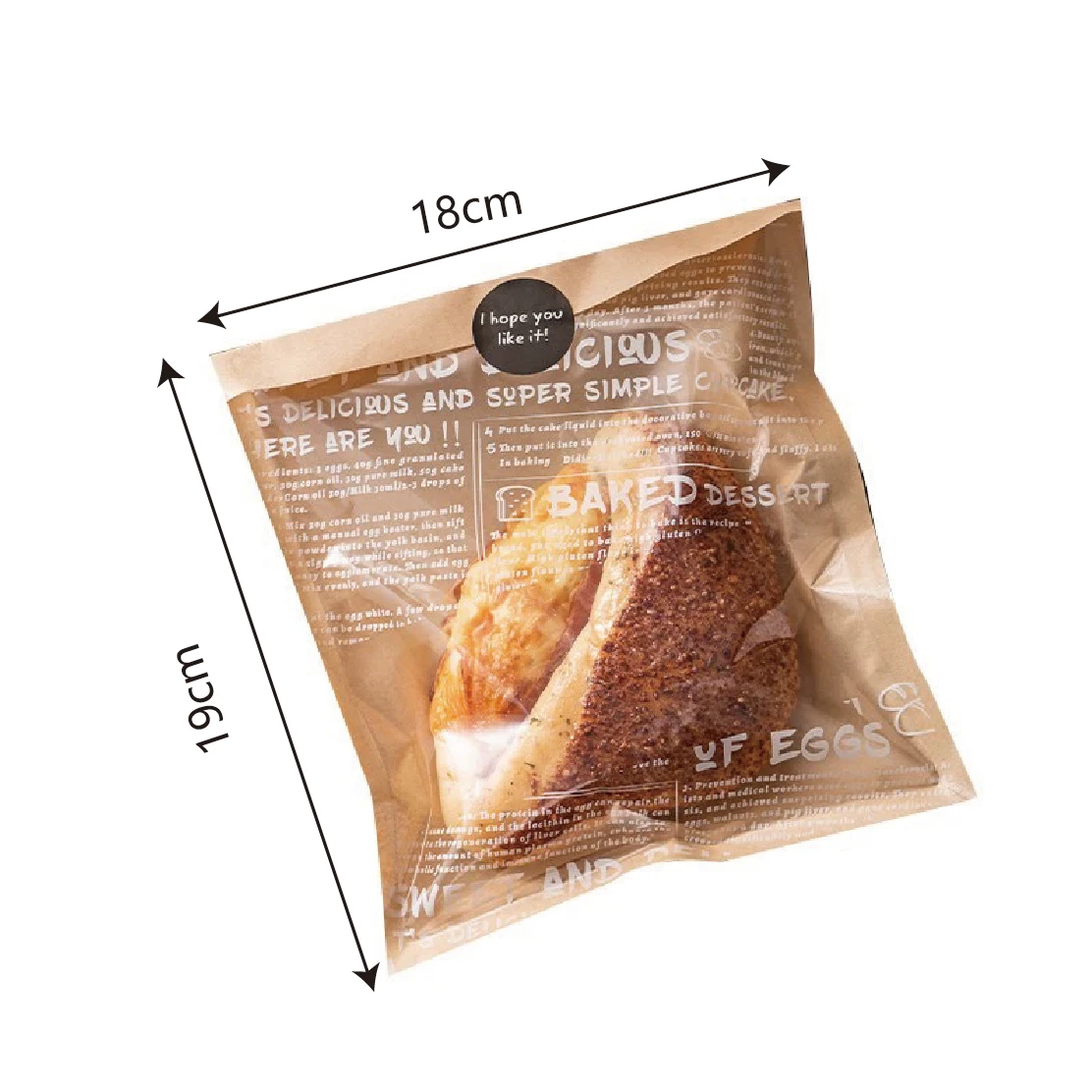 50 Stück durchsichtige Backbeutel aus fettdichtem Papier mit Aufklebern für Geburtstagsfeiern, Kekse/Keks/Brot/Donut/Kuchenverpackungen – Detail 6