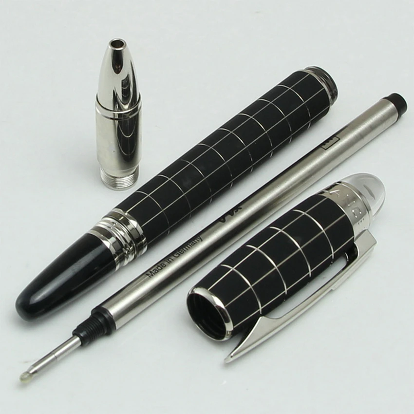 Hochwertiger Luxus MB Rollerball Kugelschreiber Schwarz/Blau/Silber Metall Monte Füll federhalter Hochwertiges Schreib büro mit Seriennummer