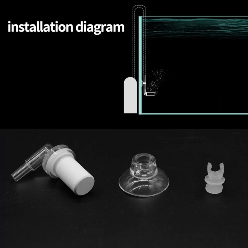 Aquariumluchtverspreider met zuignap Verhoging CO2-verzadiging Kooldioxide CO2-diffusor Verstuiversproeier