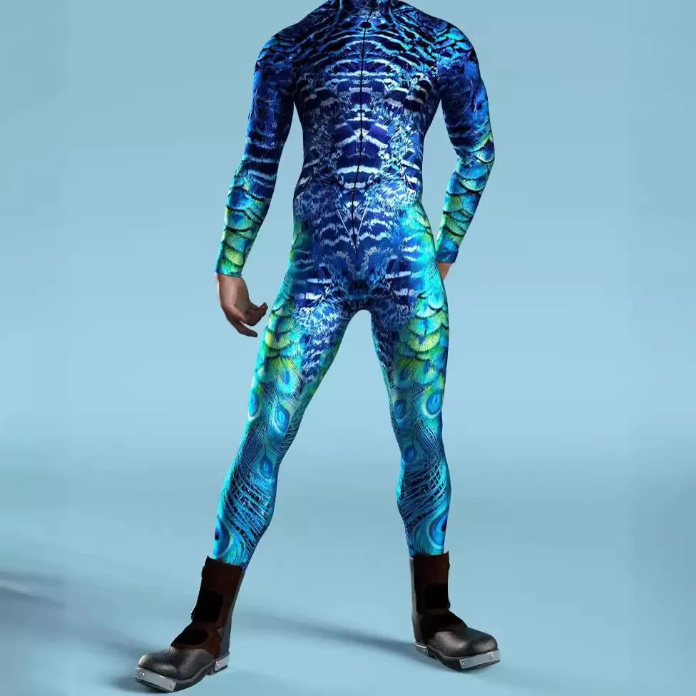 Cool Men Body CyberPunk 3D Stampato Steampunk Armatura Tuta Halloween Party Costume Cosplay Carnevale Pagliaccetto Zentai Suit