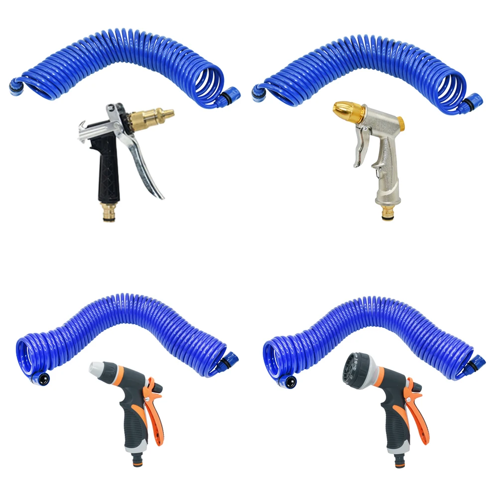 

High Pressure Washer Water Gun Adjustable Garden Hose Sprinkler With Spring Tube