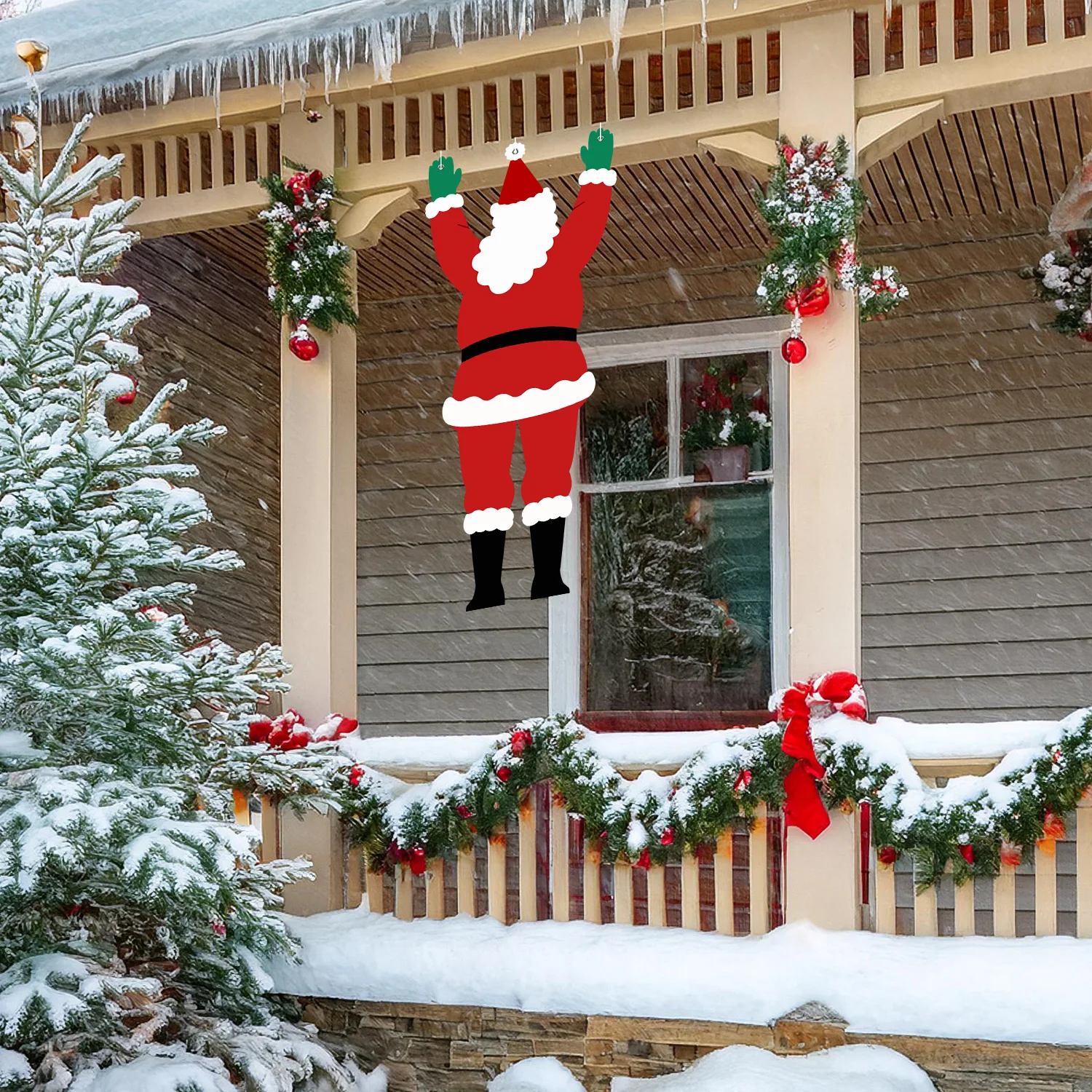Weihnachtsmann-Dekoration, Hintergrundtuch, Weihnachtsmann, Klettern, Fenster, Tür, Weihnachten, Requisiten, frohes neues Jahr, Dekoration, Weihnachten