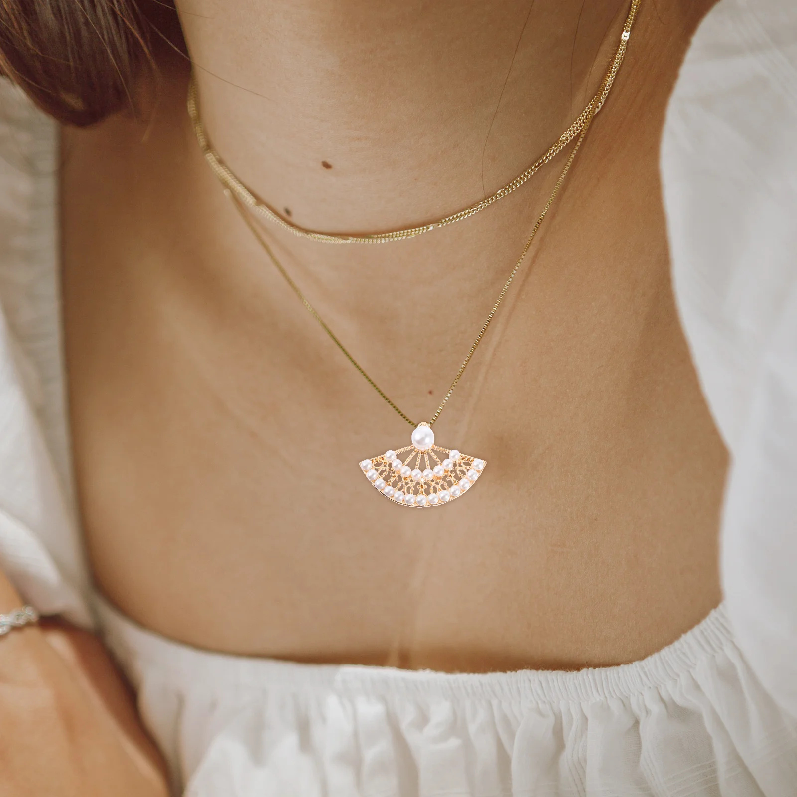 

10 шт., подвески для изготовления ювелирных изделий с жемчугом, веерные подвески для DIY, ожерелье, браслет, принадлежности для рукоделия, украшение из сплава, декор