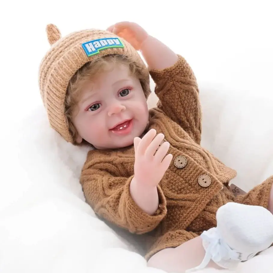 

Cloveray22 Inch Realistic Reborn Baby Boy Doll Full Body Silicone Vinyl Lifelike Newborn Doll Handmade Collectible Gift for Kids