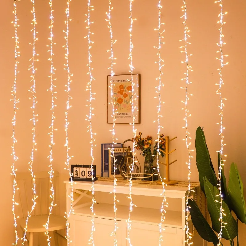 

LED Flowing Water Firecracker Curtain Light Outdoor Waterproof Festival Lighting Night Light Courtyard Ambient Light String