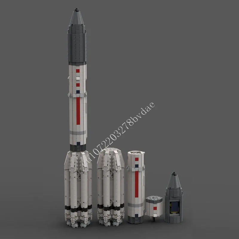 

796 шт. Proton M (1:110 Сатурн V масштаб) MOC креативная модель с видом на улицу, строительные блоки, архитектура, сделай сам, сборная модель, игрушки, подарки