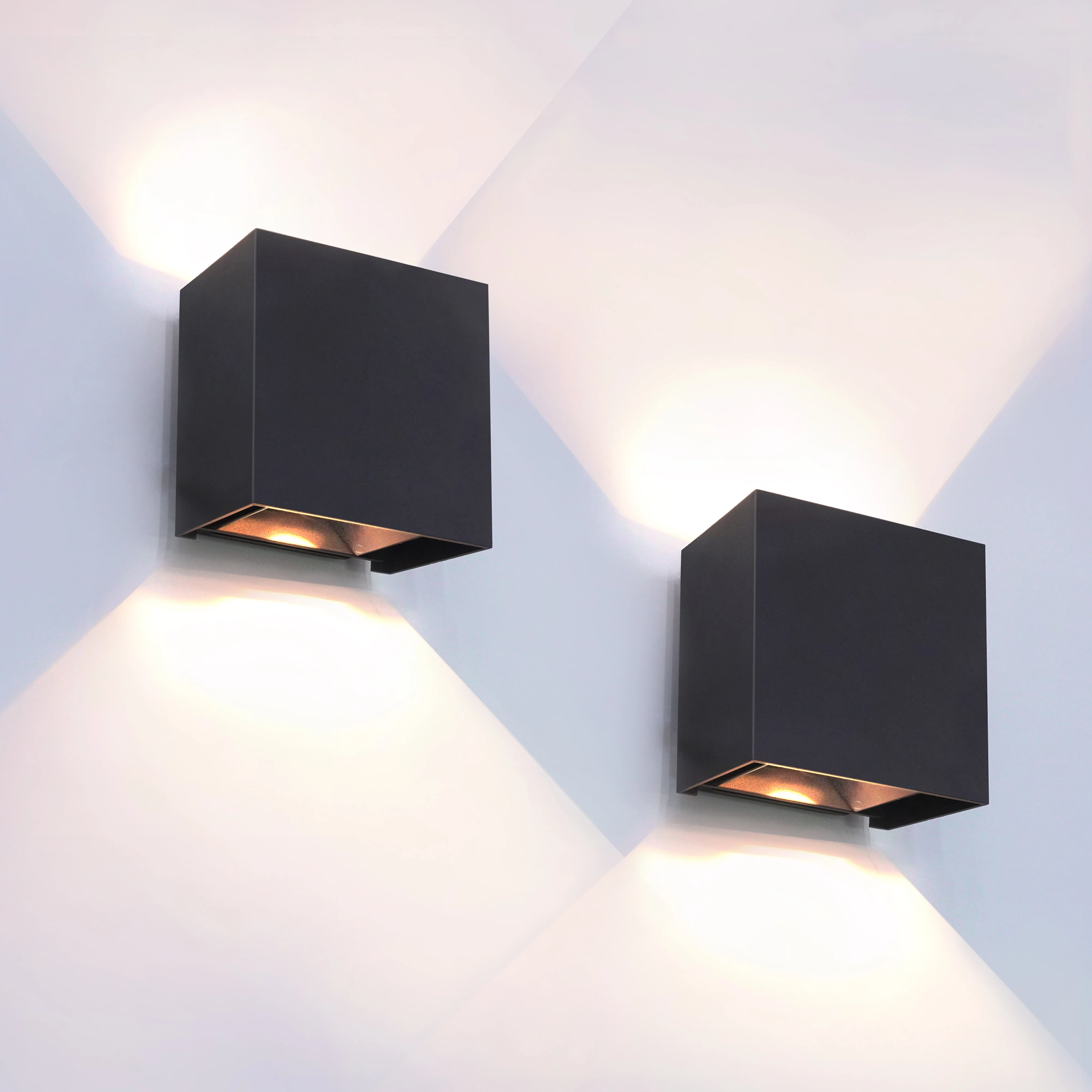 LED Wall Lamp with Adjustable Light Shape, 6W Modern Indoor and Outdoor IP65 Wall Lamp, Wall Mounted on Top and Bottom