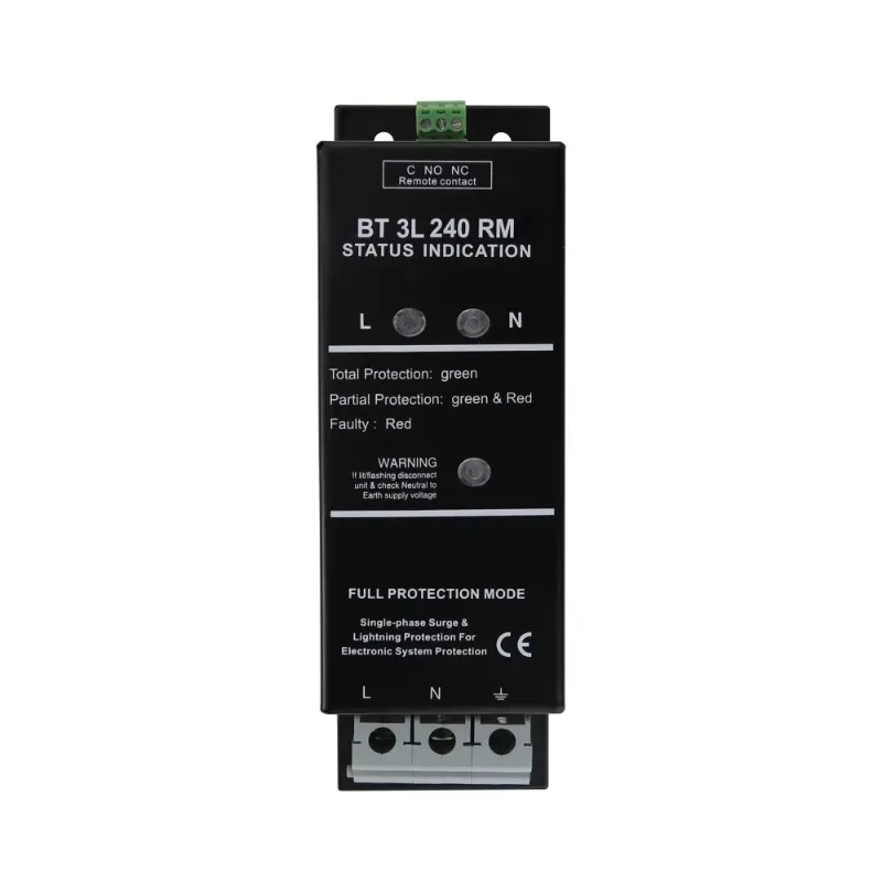 AC SPD 220V/230V/240V T2 + T3 Single Phase Surge Protector 20kA-40kA Surge Protector, Lightning Protection Box