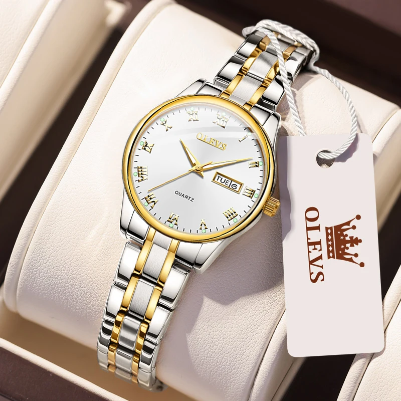 

OLEVS Luxury Women Watch Fashion Top Brand Original Quartz Watch for Women Waterproof Luminous Date Wristwatch Simple Casual