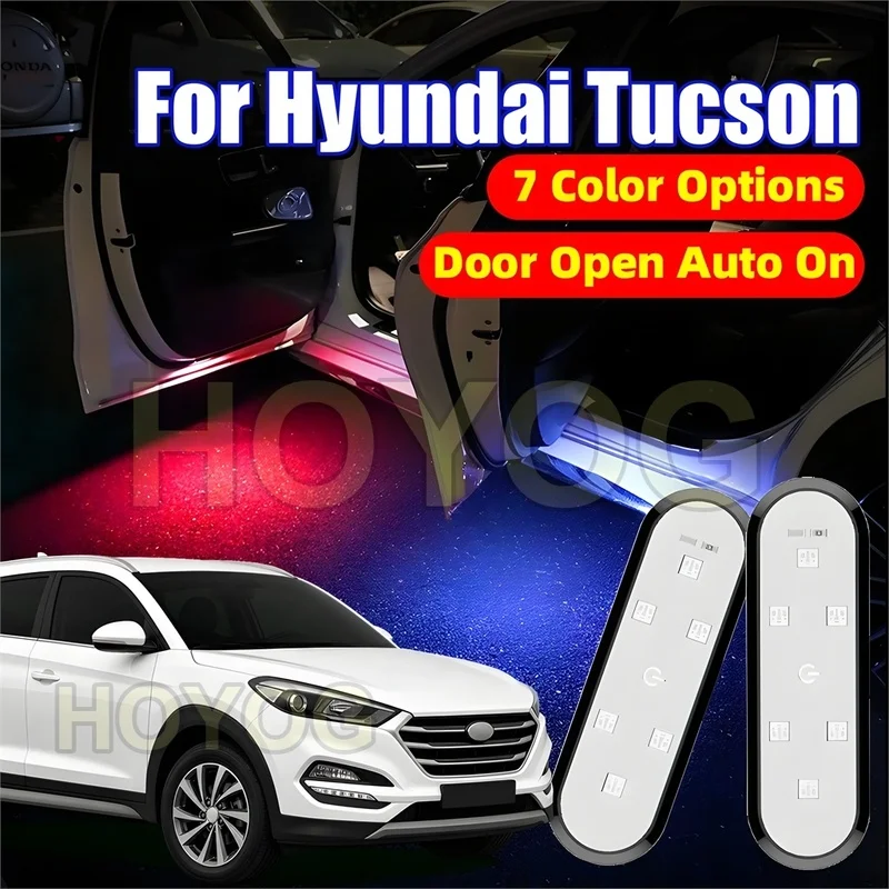 For Hyundai Tucson 2015-2021 USB Rechargeable LED 1-4pcs Car Door Light for Door-Opening Warning