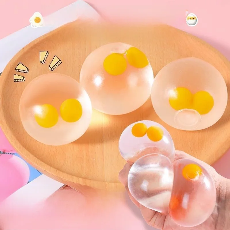 Zomer Taba Squishy Dubbele Eigeel Ei Pinch Ball Siliconen Waterbal Stressbestendig Transparant Bubble Squeeze Speelgoed Kids Gift