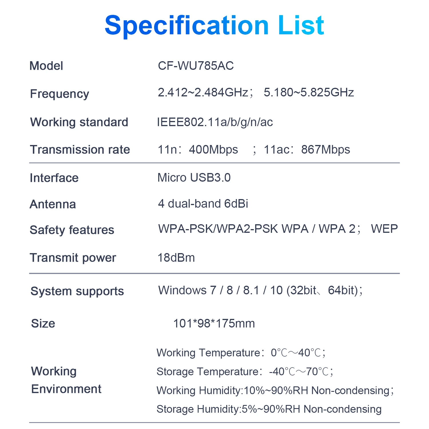 COMFAST USB WiFi Adapter MT7612U 1200Mbps Dual Band 5Ghz 2,4Ghz Wireless Dongle Antenne Adaptador Empfänger für PC Win10 11 Linux – Detail 20