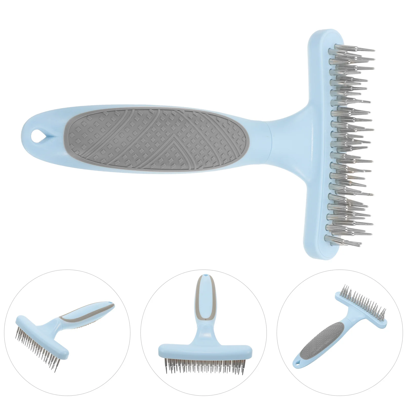 

Dog Grooming Rake Brush Ergonomic Non-Slip Handle Long Tooth Dematting Comb Pet Hair Cleaner Brush Deep Grooming Tool for Long