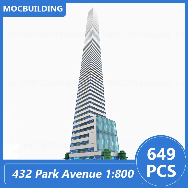 432 Park Avenue 1:800 Scale Architecture Model Moc Building Blocks Diy Assemble Bricks Educational Display Xmas Toy Gifts 649PCS