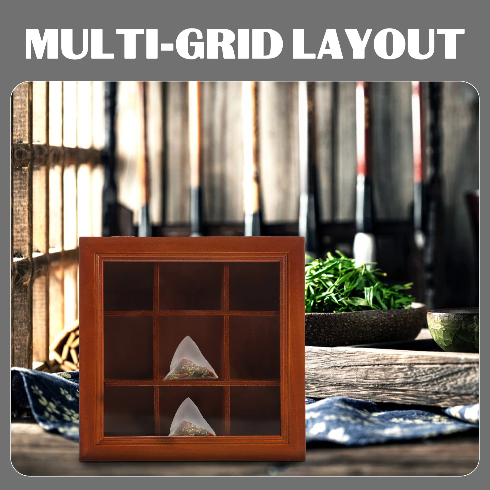 

Tea Bag Organizer Box Wooden Acrylic Storage Container For Kitchen Coffee Bar Desktop Sugar Candy Packet Holder Organizing