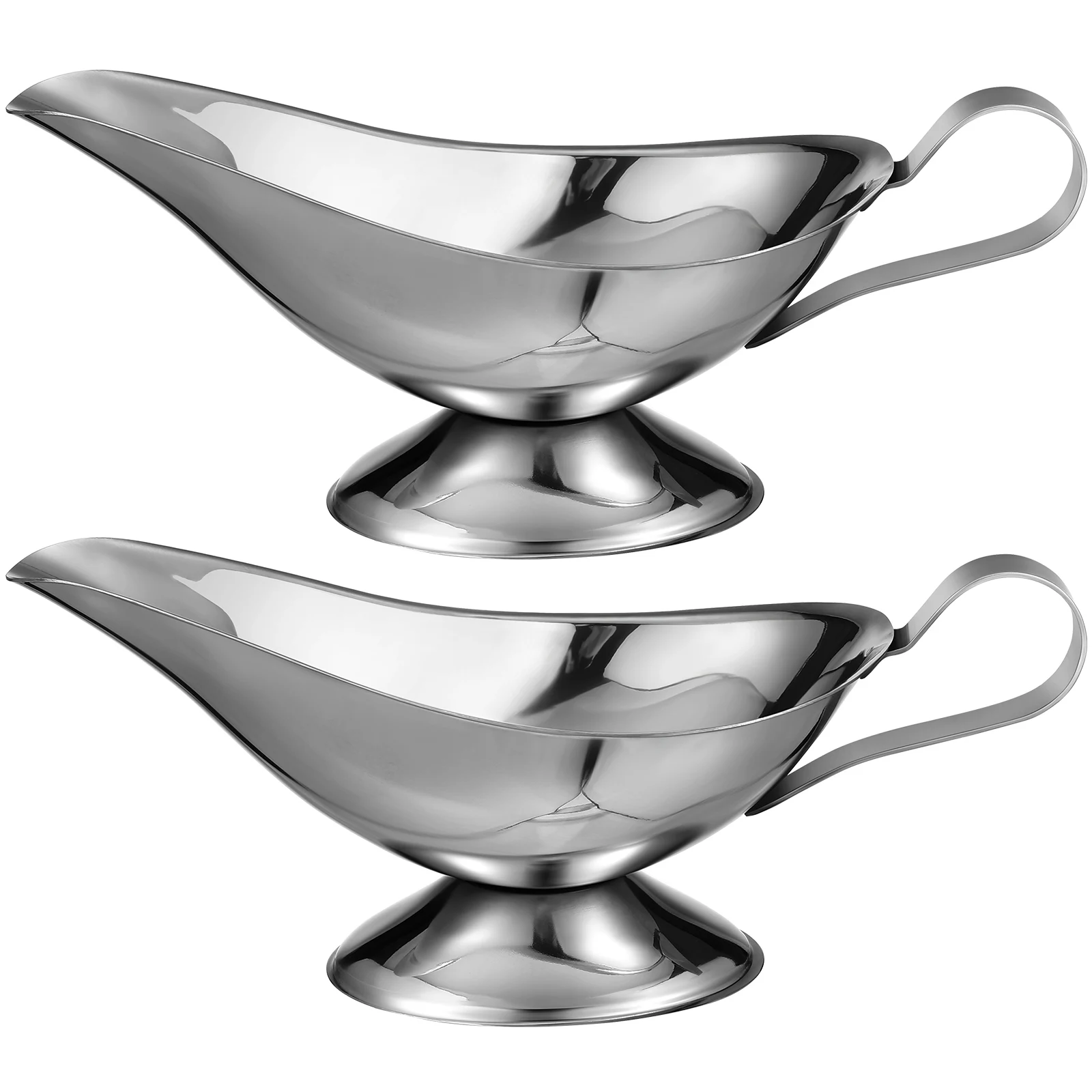 

2 pcs Stainless Steel Gravy Boat Large Capacity Elegant Sauce Container Dishwasher Safe for Thanksgiving Christmas Serving