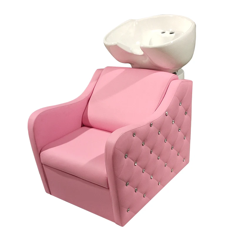 

New Hair Salon Equipment Pink Back shampoo chair parts salon salon shampoo bowls and chairs classic shampoo chair