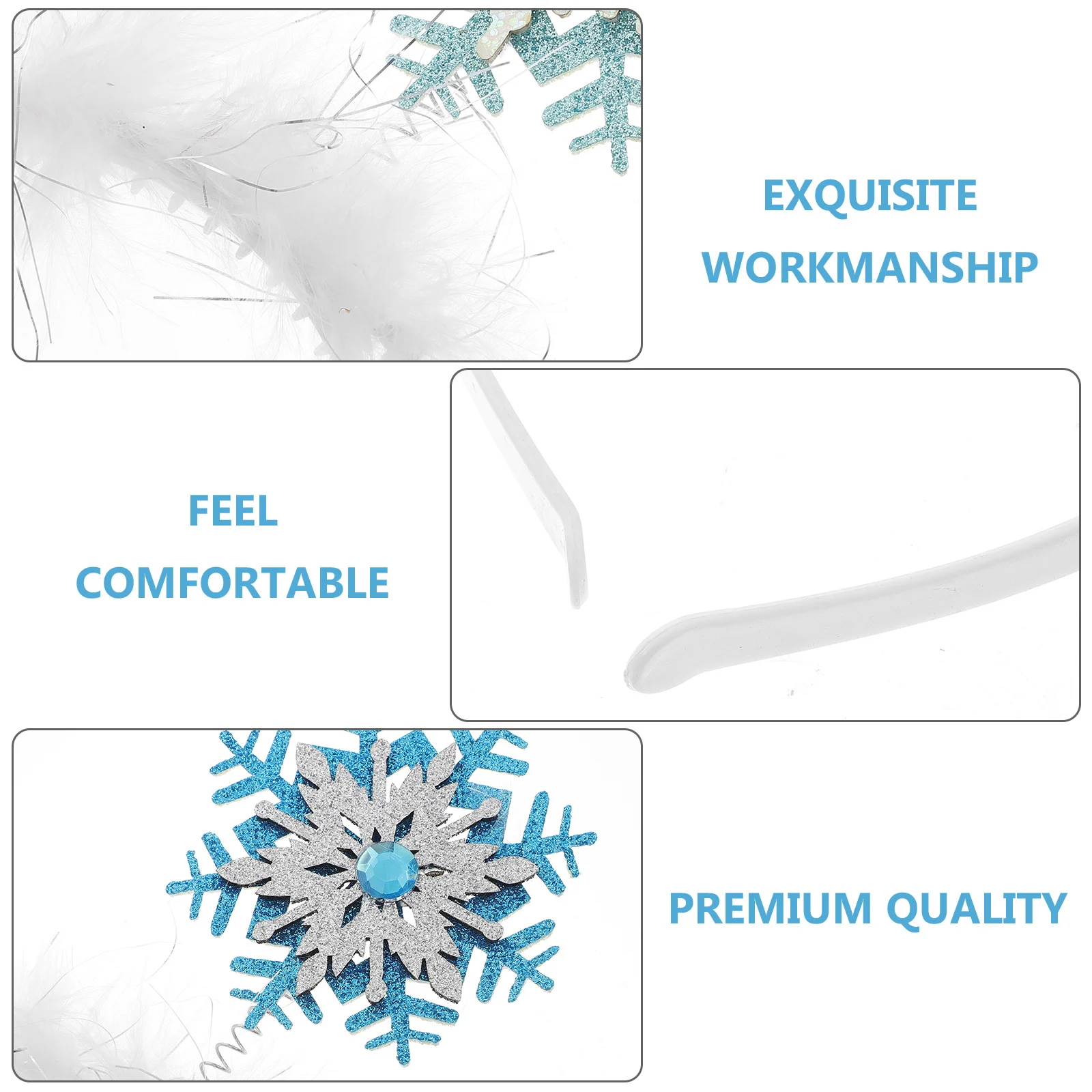 

6Pcs Christmas Head Hoops Snowflake Hair Wear Exquisite Craftsmanship Party Hairbands Festive Hair Accessory Set